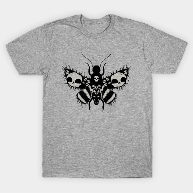 Skull moth T-Shirt by Courteney Valentine